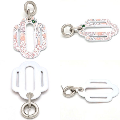 HERMES Attrage Earrings Both Ears Enamel White Multicolor - Height 6cm (2.36in)