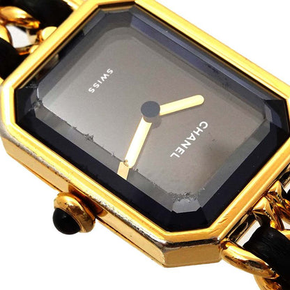 Chanel Premiere L Size H0001 Vintage Watch Black Gold