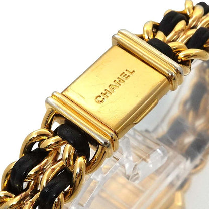 Chanel Premiere L Size H0001 Vintage Watch Black Gold