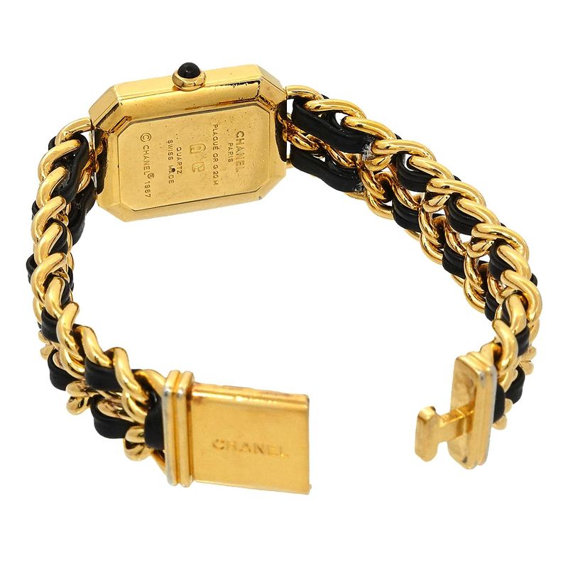 Chanel Premiere L Size H0001 Vintage Watch Black Gold