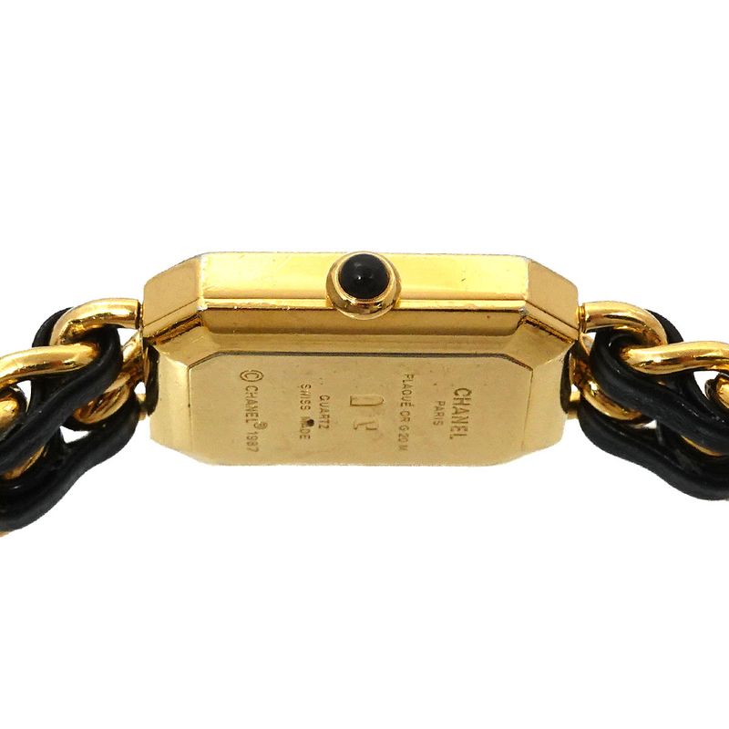 Chanel Premiere L Size H0001 Vintage Watch Black Gold