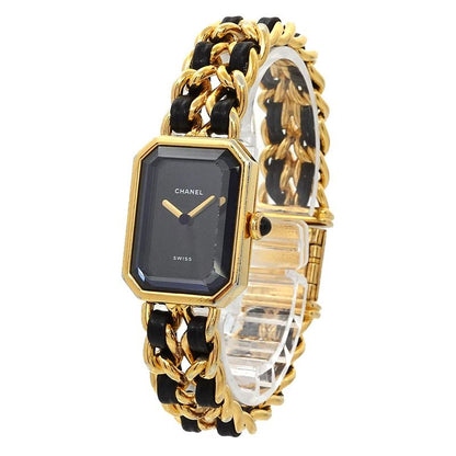 Chanel Premiere L Size H0001 Vintage Watch Black Gold