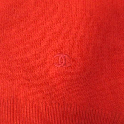 CHANEL Vintage Pure Cashmere Knit Polo Coco Mark Embroidery Sweater Long Sleeve