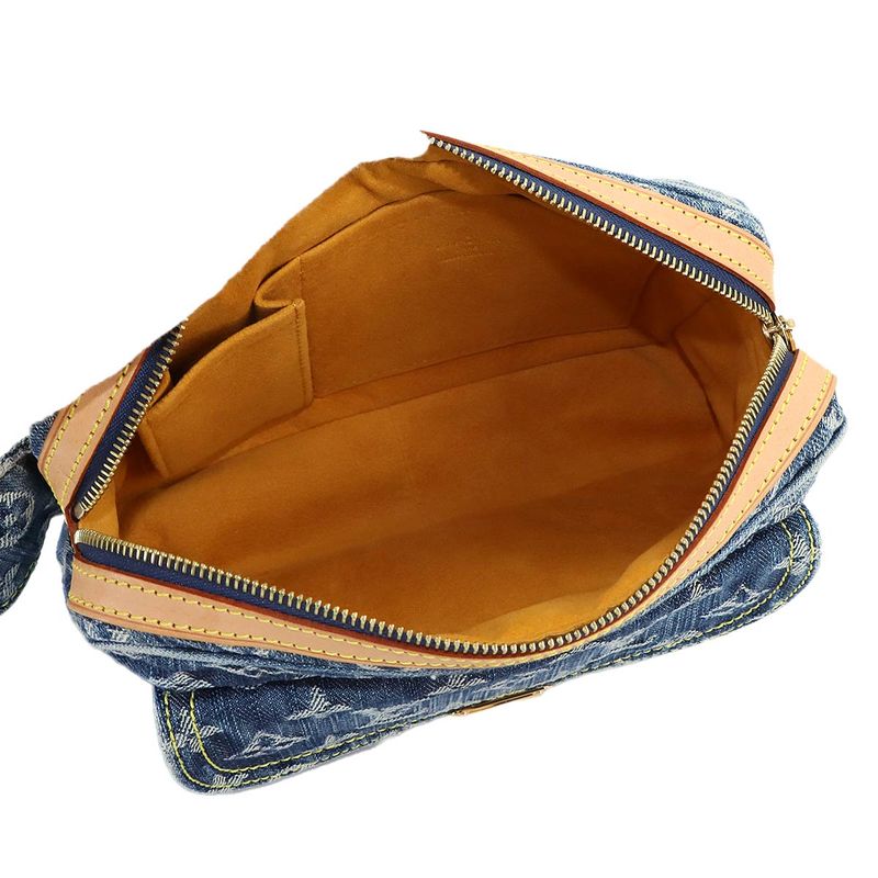 Louis Vuitton Monogram Denim Bum Bag Waist Pouch Body Blue