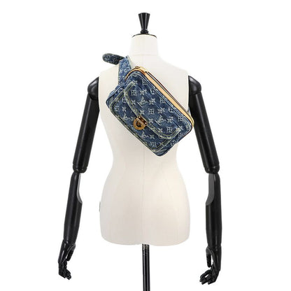 Louis Vuitton Monogram Denim Bum Bag Waist Pouch Body Blue