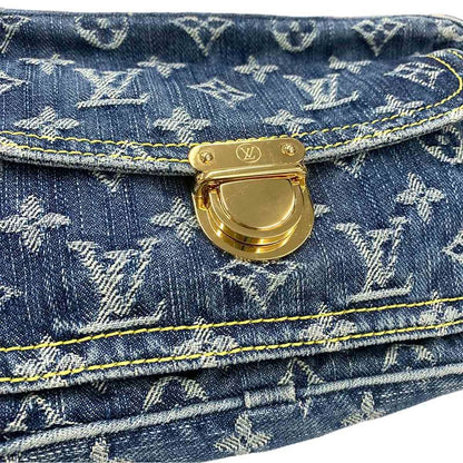 Louis Vuitton Monogram Denim Bum Bag Waist Pouch Body Blue