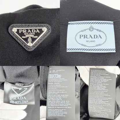 PRADA One Piece Women's Triangle Logo High Neck Short Sleeve Different Materials
