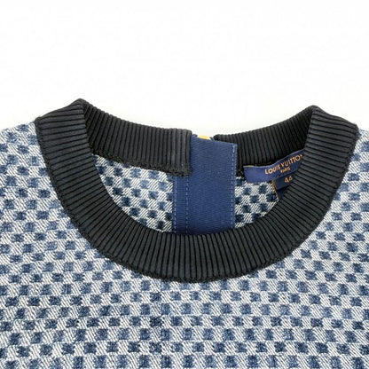 Louis Vuitton 44 Blue Black Gold Hardware Cotton Leather Monogram Spring Summer