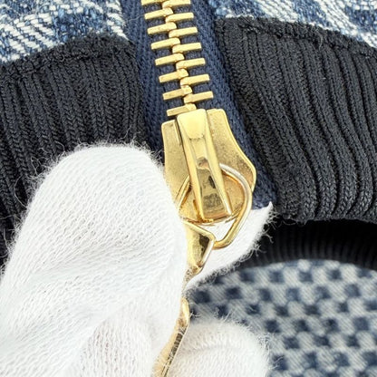 Louis Vuitton 44 Blue Black Gold Hardware Cotton Leather Monogram Spring Summer