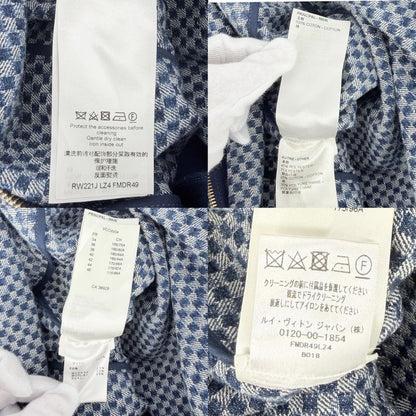 Louis Vuitton 44 Blue Black Gold Hardware Cotton Leather Monogram Spring Summer