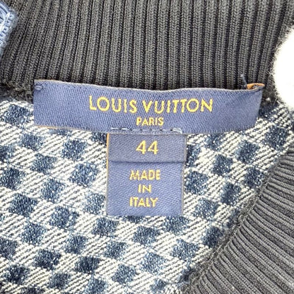 Louis Vuitton 44 Blue Black Gold Hardware Cotton Leather Monogram Spring Summer