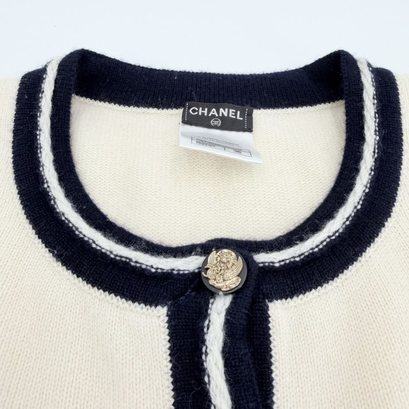 CHANEL Cardigan Women's Knit Coco Mark Coco Button Vintage Apparel Clothing