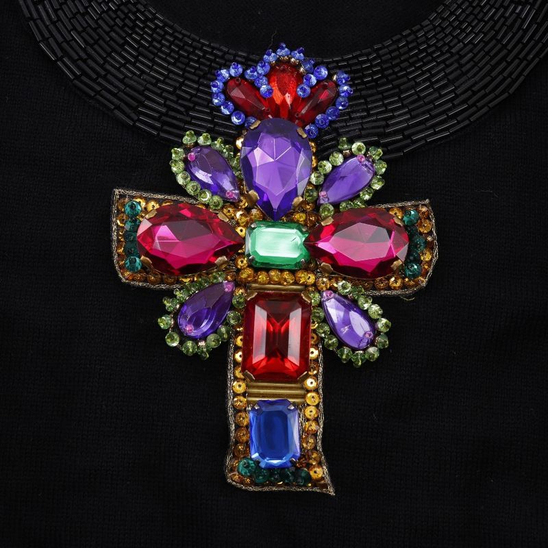 VERSACE Gianni VERSACE Bijou Cloth Wool Black Ladies Seta