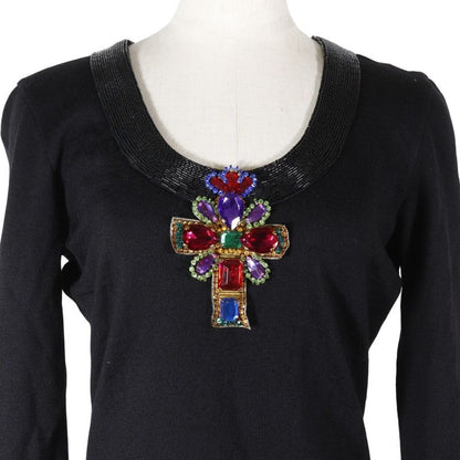 VERSACE Gianni VERSACE Bijou Cloth Wool Black Ladies Seta