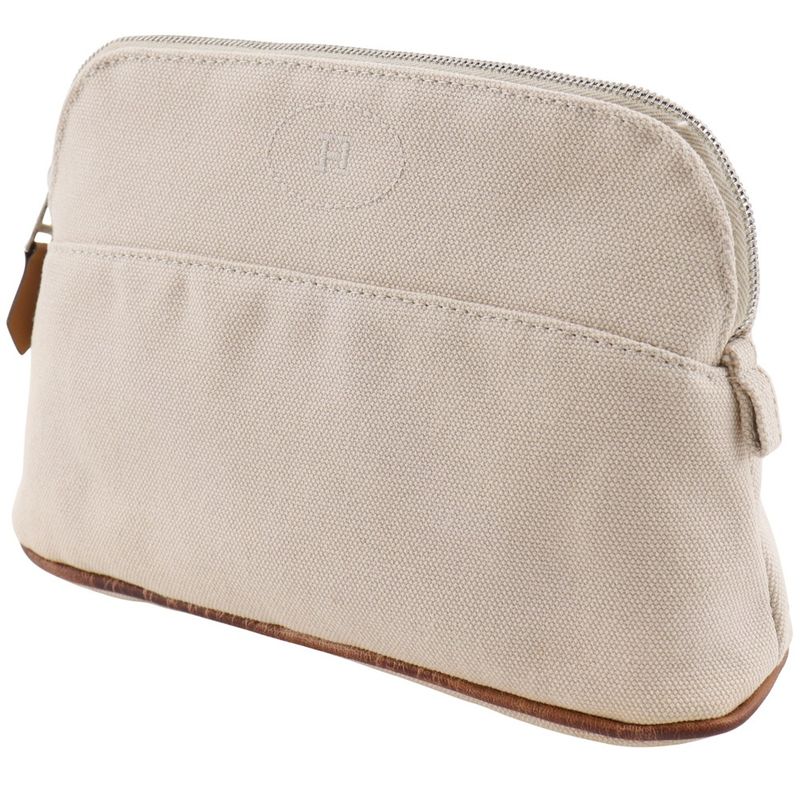 HERMES Bolide Pouch 20 Canvas Beige Unisex Pouch