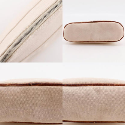 HERMES Bolide Pouch 20 Canvas Beige Unisex Pouch