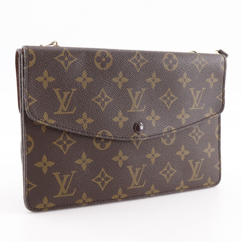 Louis Vuitton Double Lava Vintage 2WAY Clutch M51815 Monogram Canvas Brown