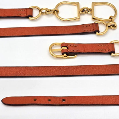 HERMES Leather Bracelet Etrier Double Tour Double Wrap O Stamp T2 Arm Circumfere