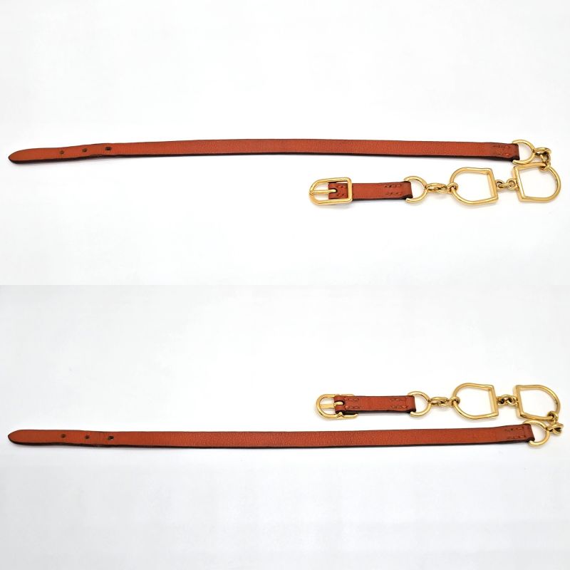 HERMES Leather Bracelet Etrier Double Tour Double Wrap O Stamp T2 Arm Circumfere