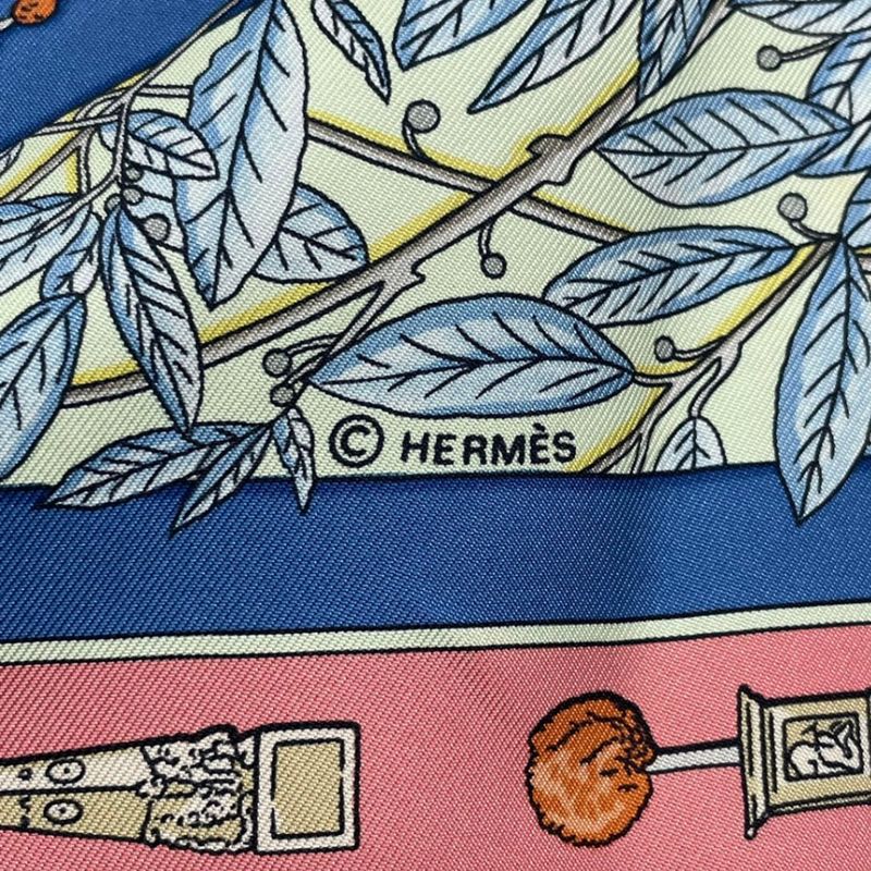 HERMES Scarf Silk Carre 90 Le Songe De Poliphile Dream Blue - Box Included