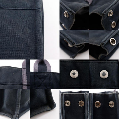 HERMES Sac Fourre Tout PM Cotton Canvas Black Unisex Handbag