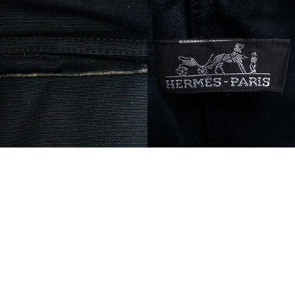 HERMES Sac Fourre Tout PM Cotton Canvas Black Unisex Handbag