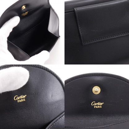 Cartier Panther Pochette Cuff X Gold Plated Black Women's Belt