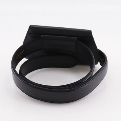 Cartier Panther Pochette Cuff X Gold Plated Black Women's Belt