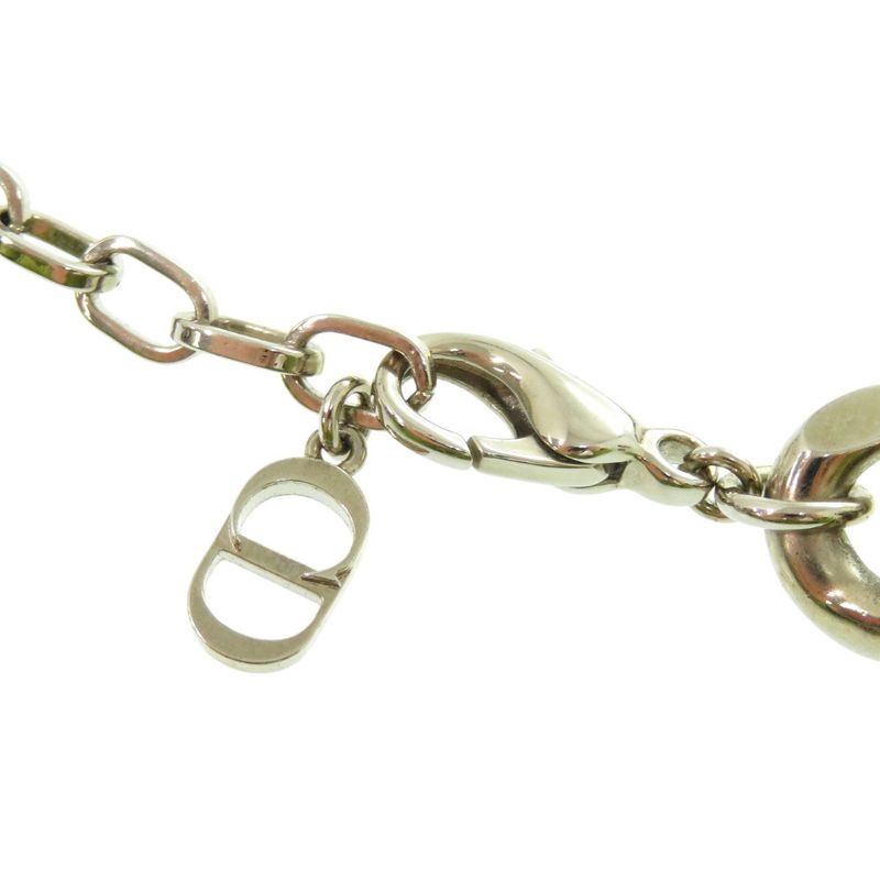 Christian DIOR Chain Link Signature Plate N1971hommt_d000 Silver Necklace 1245