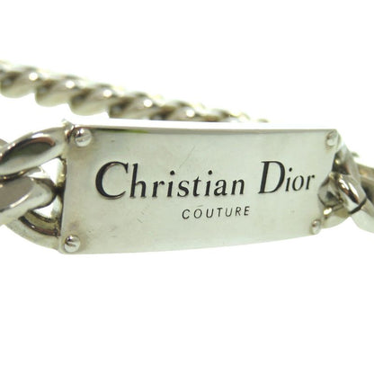 Christian DIOR Chain Link Signature Plate N1971hommt_d000 Silver Necklace 1245