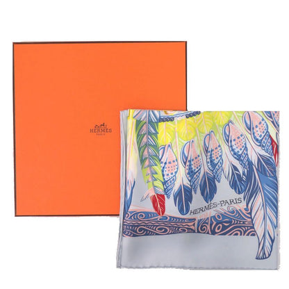 Hermes Carre 90 Danse Pacifique Silk Blue Ciel Scarf 0771