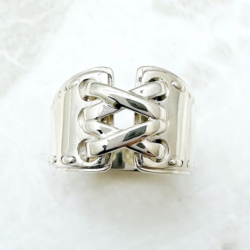 HERMES Mexican Corset Silver - Ring 51 Approx No 10 U