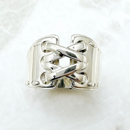 HERMES Mexican Corset Silver - Ring 51 Approx No 10 U