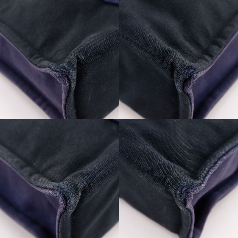 HERMES Sac Fourre Tout PM Cotton Canvas Black Navy Unisex Handbag