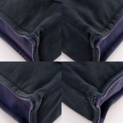 HERMES Sac Fourre Tout PM Cotton Canvas Black Navy Unisex Handbag