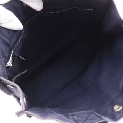 HERMES Sac Fourre Tout PM Cotton Canvas Black Navy Unisex Handbag
