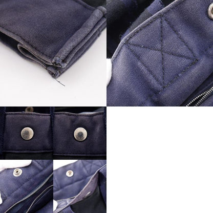 HERMES Sac Fourre Tout PM Cotton Canvas Black Navy Unisex Handbag