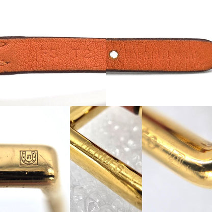 HERMES Leather Bracelet Etrier Double Tour Double Wrap O Stamp T2 Arm Circumfere