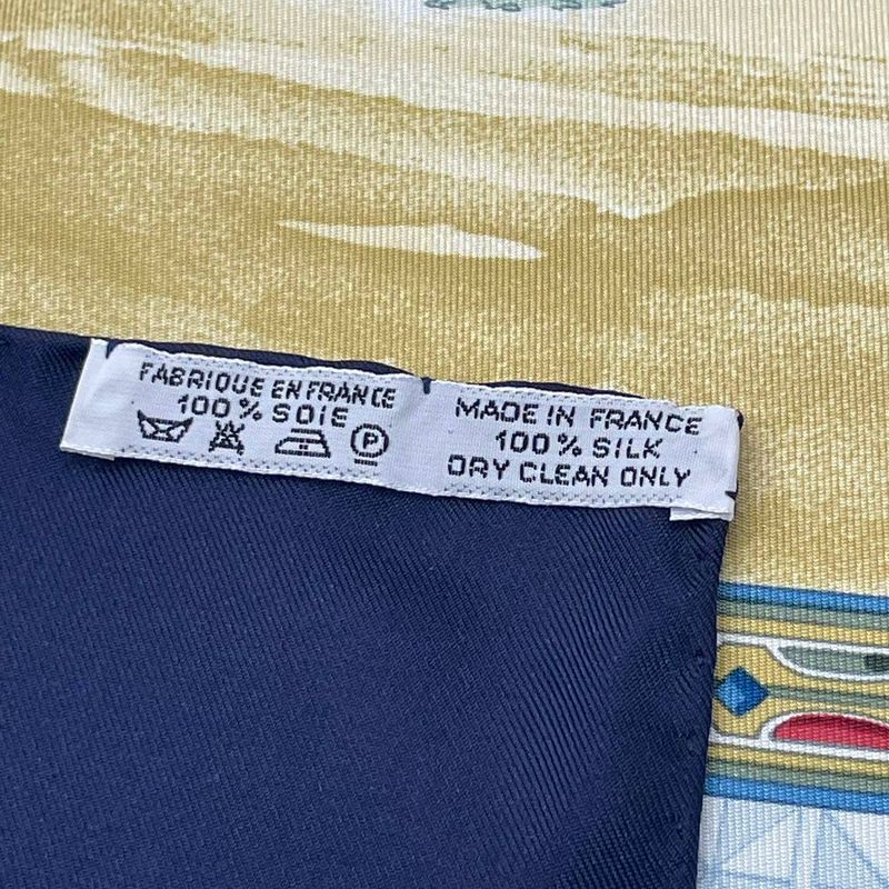 HERMES Carre 90 Scarf Silk Cavaliers Peuls Horseman Of The Pool Tribe Navy