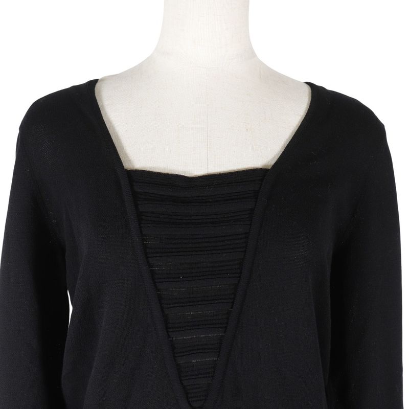 CHANEL Pleated P51207k06593 Cotton Black Women's Cut And Sew