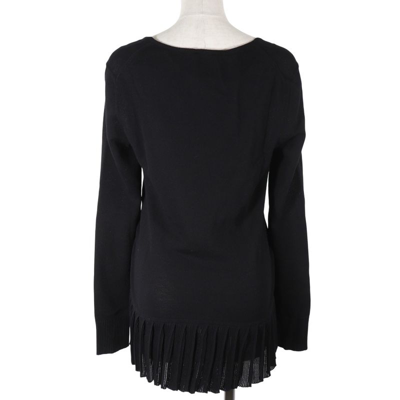 CHANEL Pleated P51207k06593 Cotton Black Women's Cut And Sew