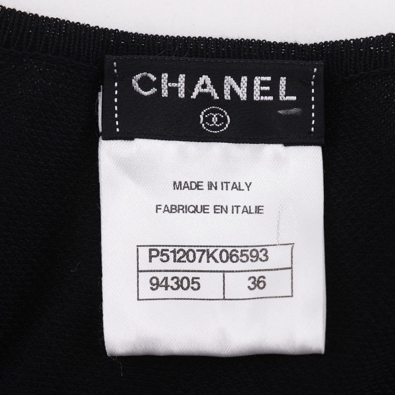 CHANEL Pleated P51207k06593 Cotton Black Women's Cut And Sew