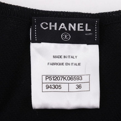 CHANEL Pleated P51207k06593 Cotton Black Women's Cut And Sew