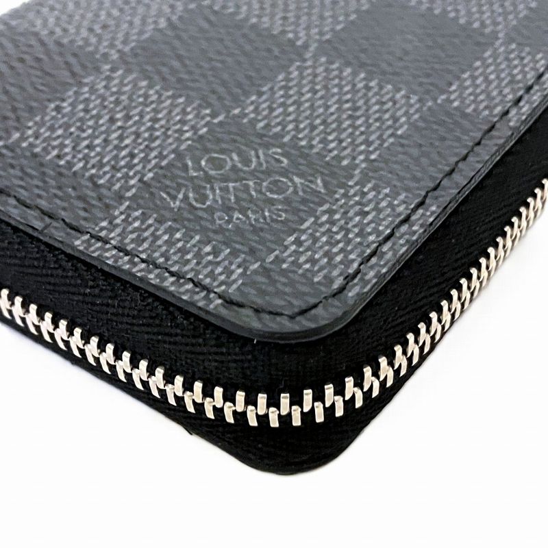 Louis Vuitton Zippy Coin Purse Damier Graphite Coin Case Canvas N63076 Men's