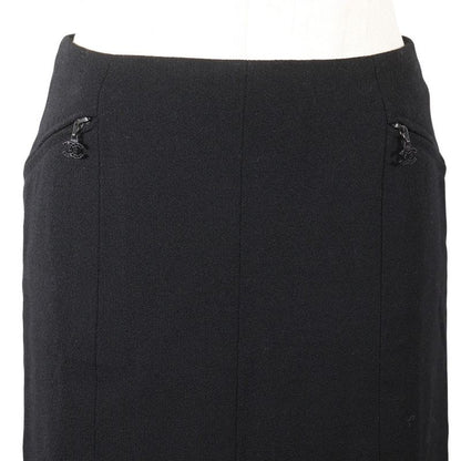 CHANEL Coco Mark P19746v11245 Wool Black Women's Skirt