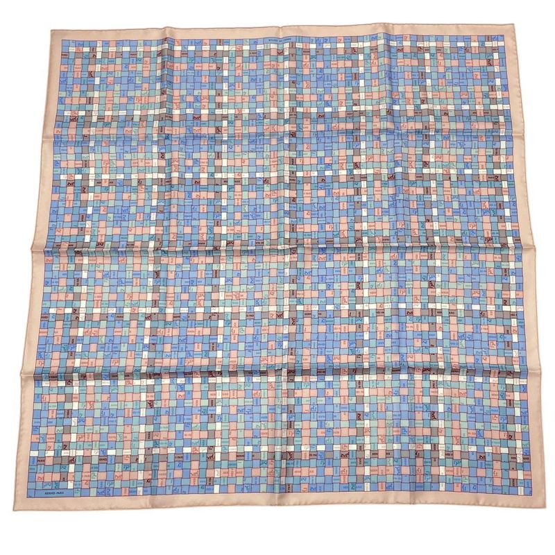 HERMES Scarf Silk Carre 90 Bolduc-check Bolduc Au Carre Fall/winter 2019