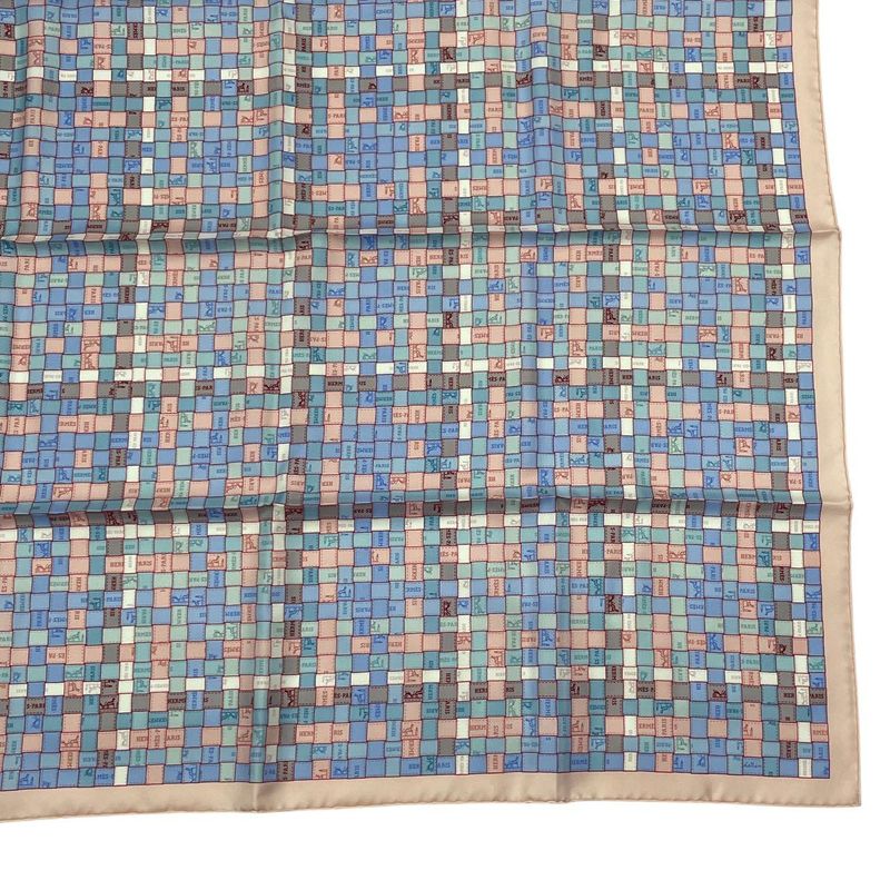 HERMES Scarf Silk Carre 90 Bolduc-check Bolduc Au Carre Fall/winter 2019
