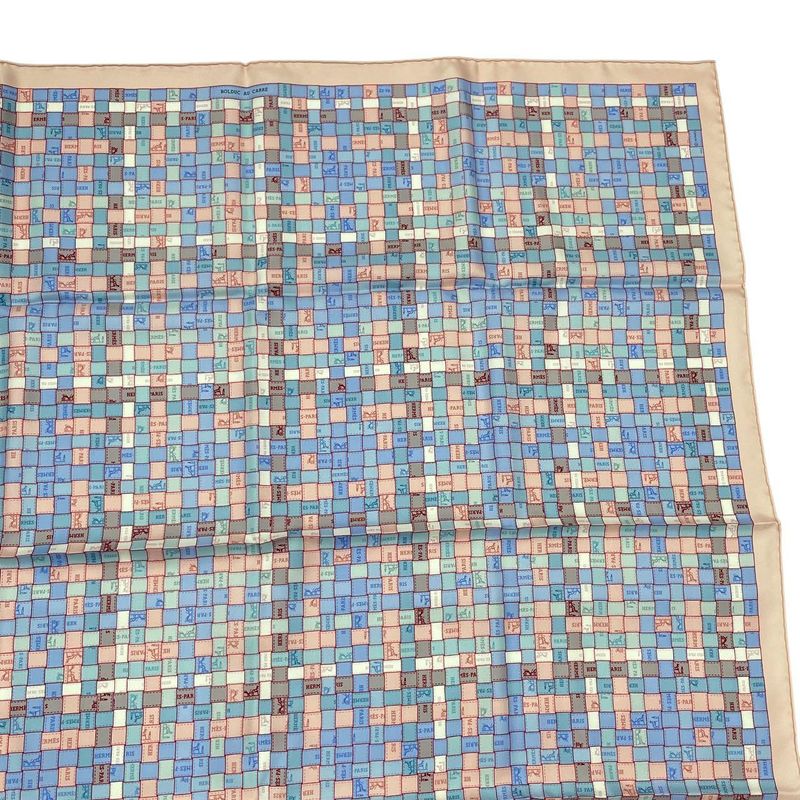 HERMES Scarf Silk Carre 90 Bolduc-check Bolduc Au Carre Fall/winter 2019
