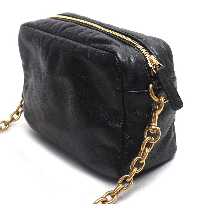 BALENCIAGA Monaco Chain Shoulder Bag Black 806459 Women's Used