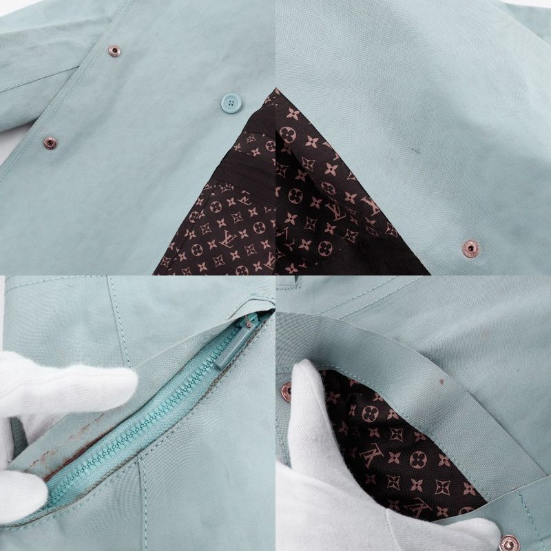 Louis Vuitton Cotton Light Blue Women's Trench Coat